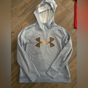 Under Armour ColdGear Hoodie Youth Medium Light Blue Fleece Pullover